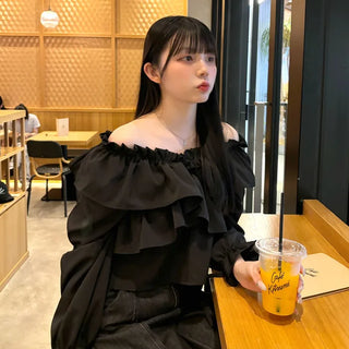 Ruffled Cropped Blouse