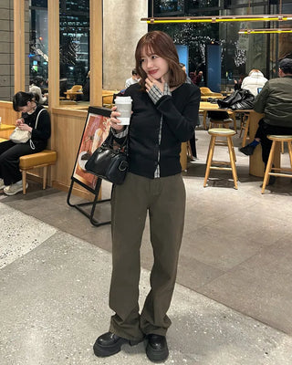 Cotton wide-leg pants