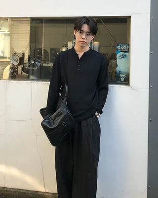 Henry neck knit top