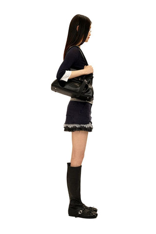 [Moromoro2] Layered Henley Top with Contrast  Trim