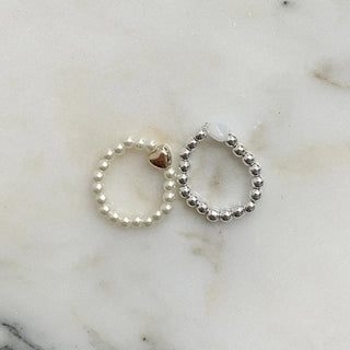 White Heart Ring