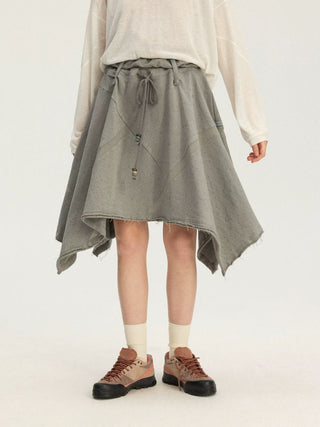 [Monterest] A-Line Patchwork Sweat Skirt
