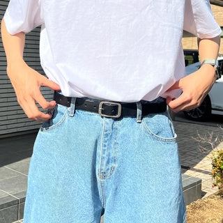 wy square buckle simple belt