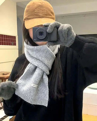 (11 colors) Soft wool knit long scarf