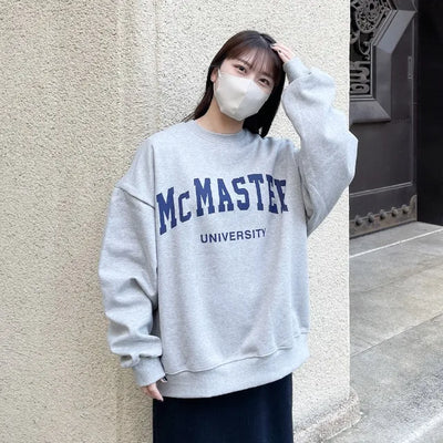 Fleece-lined printed sweatshirt