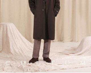 [CULTUM] Washed Cotton Balmacaan Coat