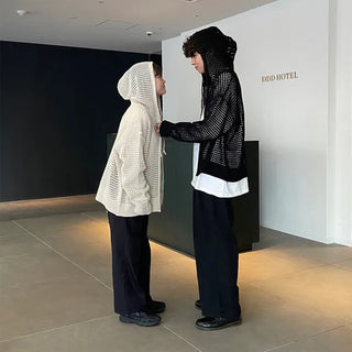 Unisex Mesh Hooded Zip-Up