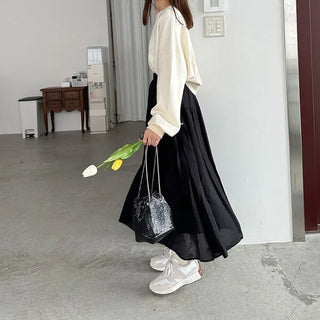 Shirred long skirt