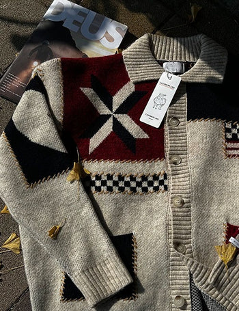 Grandpa Core USA Cardigan (Handmade)