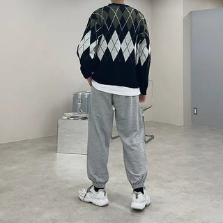 Argyle knit cardigan