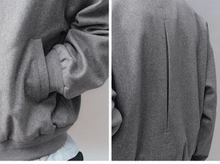 [Monterest] Wool Blend Stand Collar Harrington Jacket