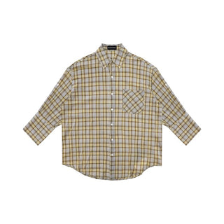 [MASONPRINCE] Camp Flocked Plaid Shirt