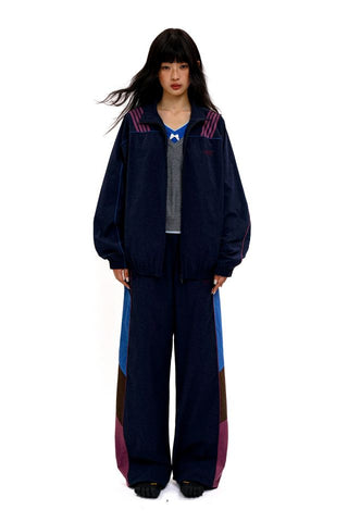 [Moromoro2] Lace Bar Blocked Sport  Jacket/Pants
