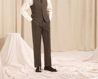 [CULTUM] Herringbone Brushed Flannel Suit Vest