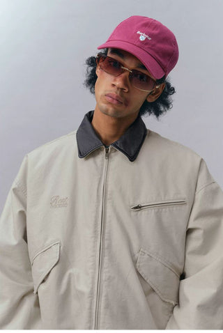 [Monterest] Washed Cotton Work Jacket with Leather Collar