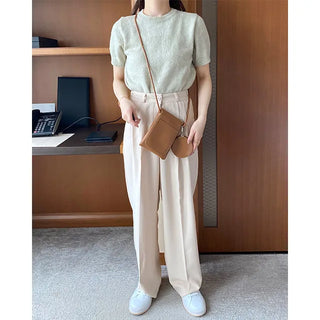 cream half sleeve knit