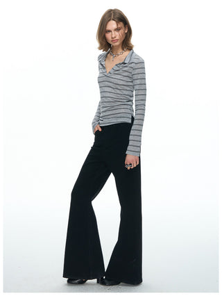 [NECY] Noir Sculptural Flare Pants (2color)