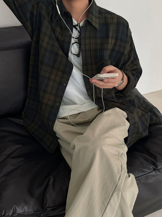 Rhythm Double-Layered Oversized Check Shirt