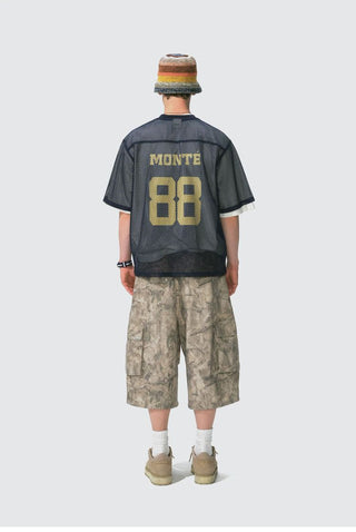 [Monterest] Washed Cotton Cropped Cargo Shorts