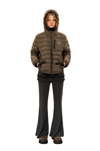 [Moromoro2] Lace Trim Hooded Down Jacket /  Vest