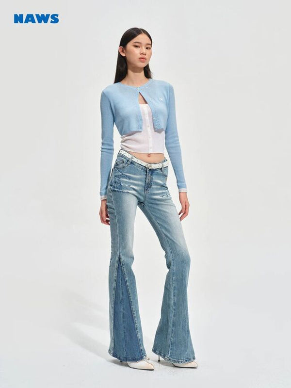 [NOTAWEAR] Washed Slim Flare Jeans