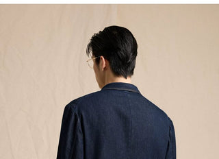 [CULTUM] Lyocell Denim Double-Breasted Blazer