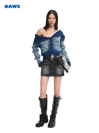 [NOTAWEAR] Denim Lightning Cardigan