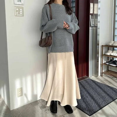 Flared long skirt