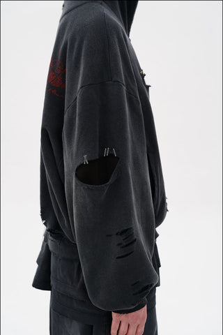 [MASONPRINCE] Double-layer Loose Sweatshirt Set