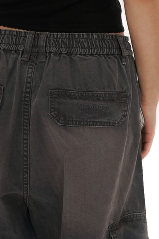 [Moromoro2] Gradient Washed Wide Leg Cargo  Pants