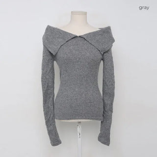 Off-shoulder hand warmer top
