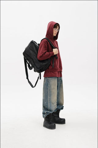 [MASONPRINCE] Layered Fake Two-Piece Hooded Sweatshirt