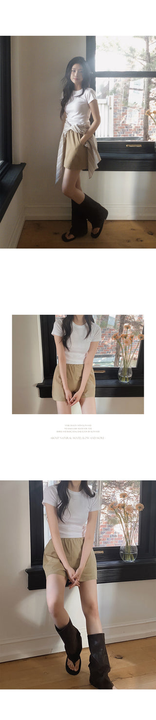 Pigmented elastic waist pants - 5 colors