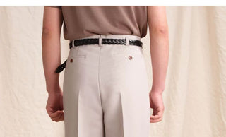 [CULTUM] Double Pleat Straight Leg Trousers