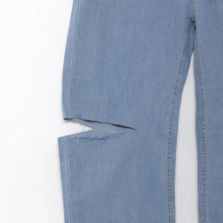 Side-cut denim pants