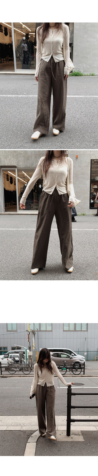 Wood Linen Wide Pants - 6 Colors