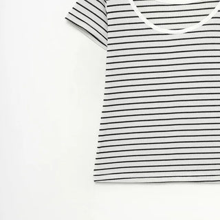 U-neck striped T-shirt