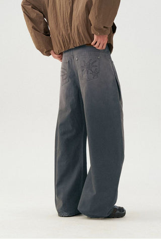 [Monterest] Washed Double Pleat Wide Pants