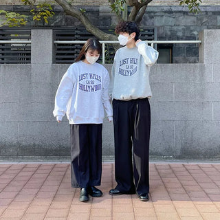 Brushed fleece lettering sweatshirt