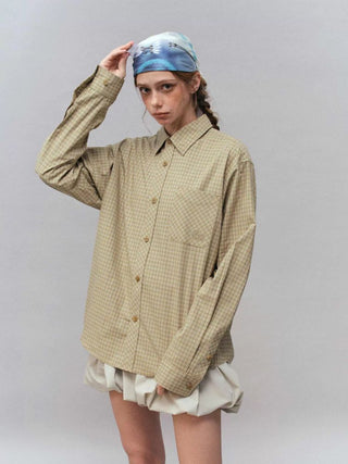 [Monterest] Relaxed Fit Check Pocket Shirt