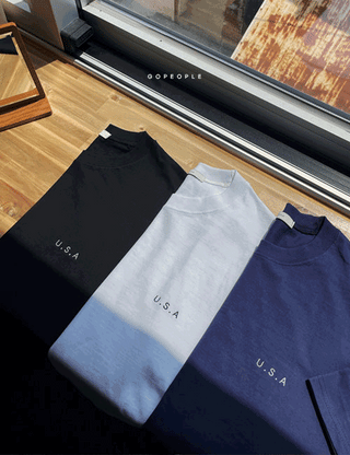 [In-house Production] USA Embroidered Short Sleeve T-shirt (3 colors)