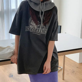 Big silhouette oversized long-sleeved T-shirt