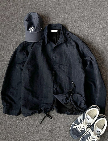 Mesh-lined nylon shirt jacket (3 colors)