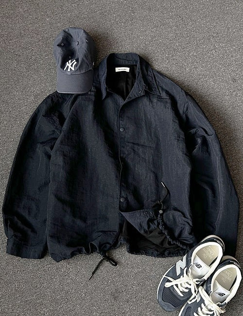 Mesh-lined nylon shirt jacket (3 colors)