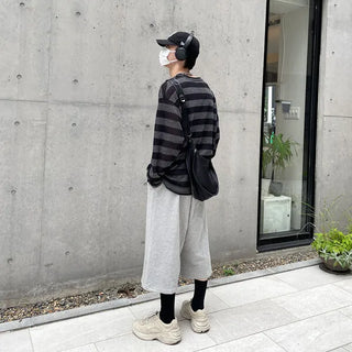 (Unisex) Striped Knit Long T-Shirt