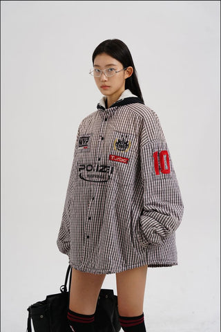 [MASONPRINCE] Plaid Hooded Shirt Jacket