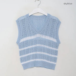 Striped knit vest
