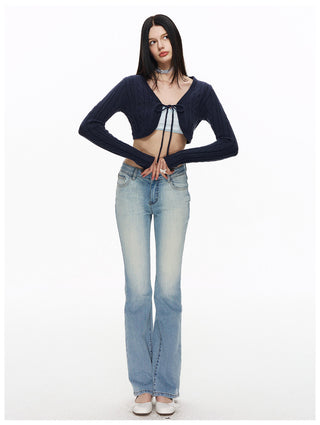 [NECY] Light Washed Flare Jeans