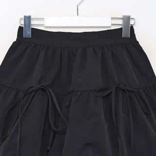 Ribbon Shirring Mini Skirt