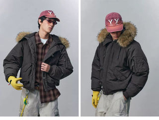 [Monterest] N2B Hooded Down Jacket with Fur Trim